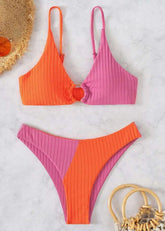 Pink & Orange Bikini Set